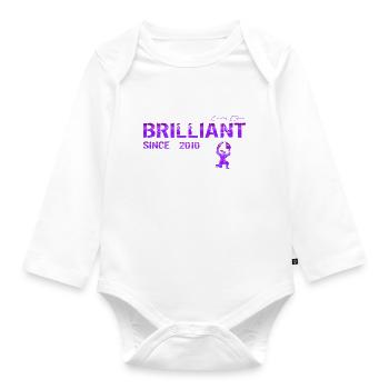 Brilliant since 2010 - Organic Longsleeve Baby Bodysuit - white - Front