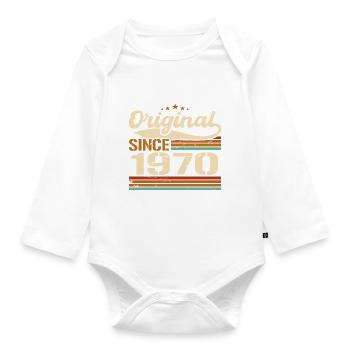 Original 1970 Vintage | Cadeau D’anniversaire 1970 - Body Bébé bio manches longues - blanc - Devant