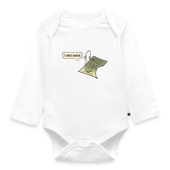 Office - Organic Longsleeve Baby Bodysuit - white - Front