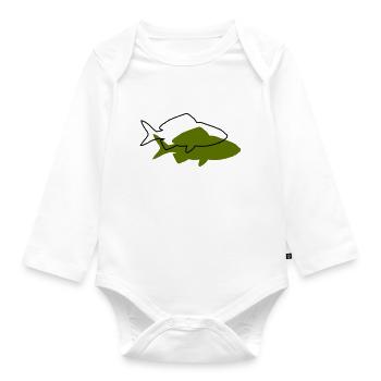 Goldfish - Organic Longsleeve Baby Bodysuit - white - Front