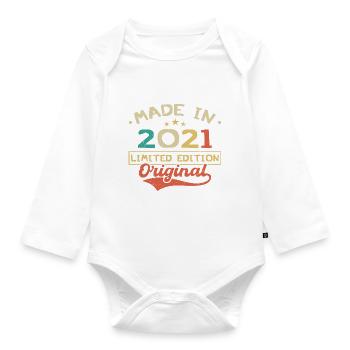 Made in 2021 | Limited Edition 2021 | Original - Organic Longsleeve Baby Bodysuit - white - Front