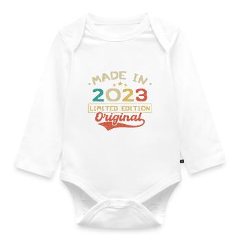 Made in 2023 | Limited Edition 2023 | Original - Organic Longsleeve Baby Bodysuit - white - Front