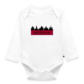 Ville de Moscou - Russie - Body Bébé bio manches longues - blanc - Devant