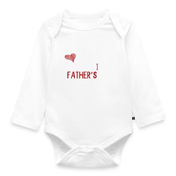 Daddy Happy 1st Fathers Day - Baby Bio-Langarm-Body - Weiß - Vorne