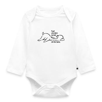 Egal wie lahm du bist ich bin lama - Wortspiel - Baby Bio-Langarm-Body - Weiß - Vorne