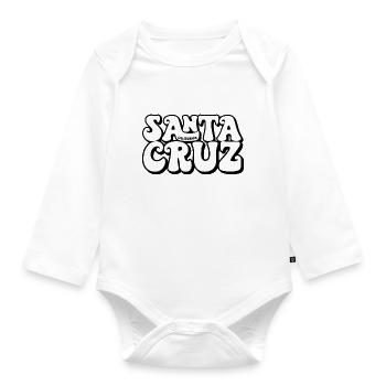 Santa Cruz California Sonnenuntergang 70er 80er - Baby Bio-Langarm-Body - Weiß - Vorne