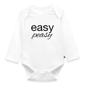 Peasy facile - Body Bébé bio manches longues - blanc - Devant