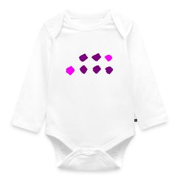 Plaid dots pattern - stripes - Organic Longsleeve Baby Bodysuit - white - Front