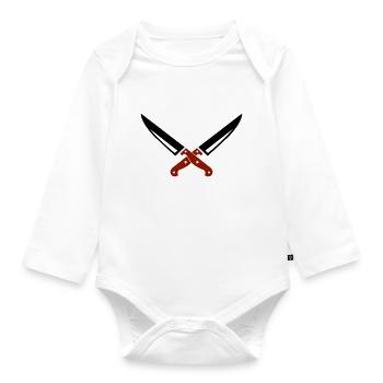 messer 01 - Baby Bio-Langarm-Body - Weiß - Vorne