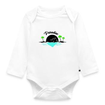 sunset delfine - Baby Bio-Langarm-Body - Weiß - Vorne