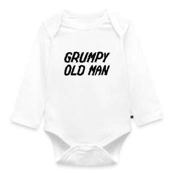 GRUMPY OLD MAN - Organic Longsleeve Baby Bodysuit - white - Front