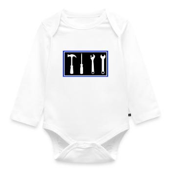 tool - Organic Longsleeve Baby Bodysuit - white - Front