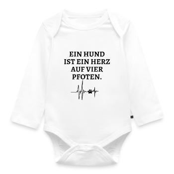 Schöner Hundespruch - Baby Bio-Langarm-Body - Weiß - Vorne