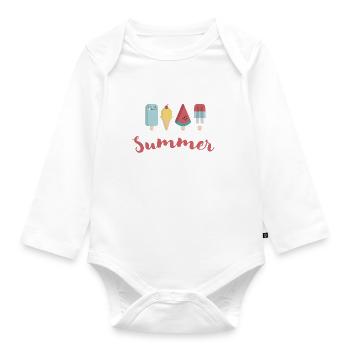 Eis Freunde! Jetzt kann der Sommer kommen ! - Baby Bio-Langarm-Body - Weiß - Vorne