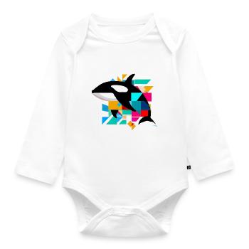 Killer whale - Organic Longsleeve Baby Bodysuit - white - Front