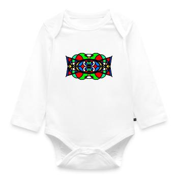 Muster - Baby Bio-Langarm-Body - Weiß - Vorne