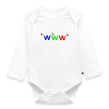 Color WWW - Baby Bio-Langarm-Body - Weiß - Vorne