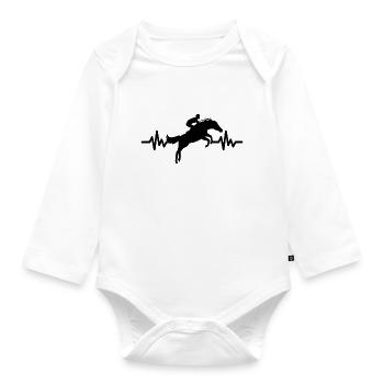 Heartbeat Horse - Stallion Mare Ross Equestrian - Organic Longsleeve Baby Bodysuit - white - Front