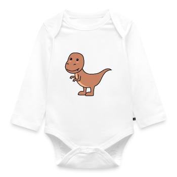 Dinosaure T-Rex Comic - Body Bébé bio manches longues - blanc - Devant