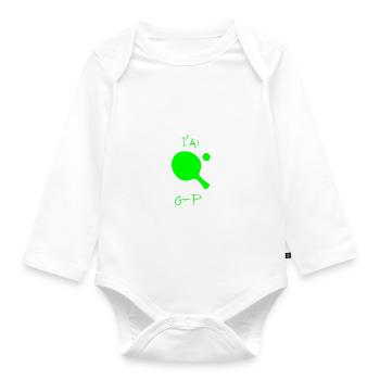 j'peux pas j'ai ping pong - Body Bébé bio manches longues - blanc - Devant