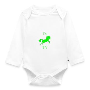 j'peux pas j'ai cheval - Body Bébé bio manches longues - blanc - Devant