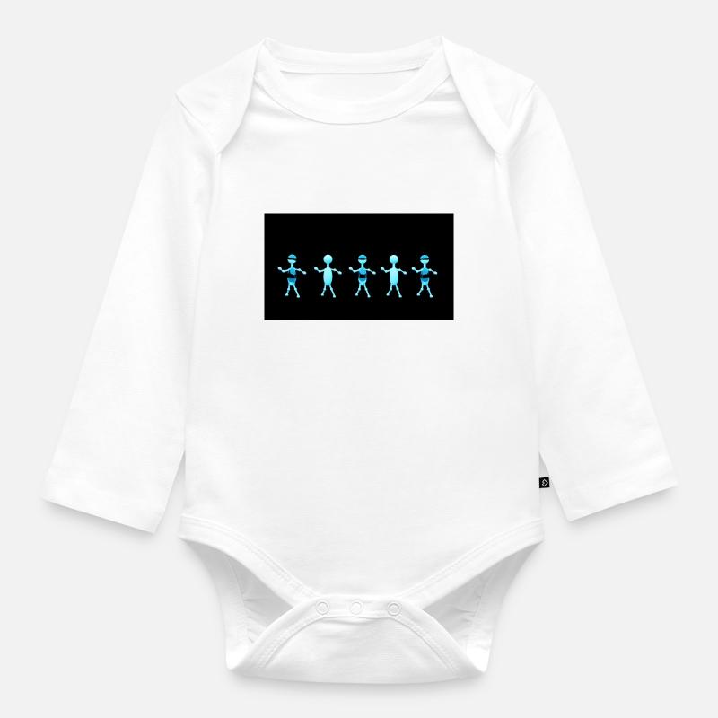 Chiffres - Body Bébé bio manches longues - blanc