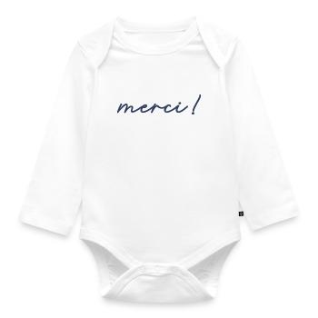 MERCI - Organic Longsleeve Baby Bodysuit - white - Front