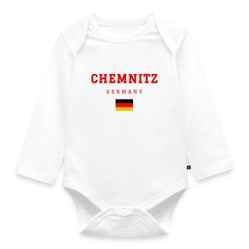Chemnitz, Germany - Organic Longsleeve Baby Bodysuit - white - Front