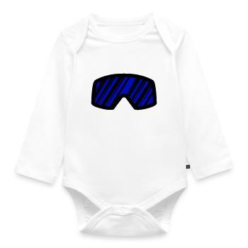 Ski goggles - Organic Longsleeve Baby Bodysuit - white - Front