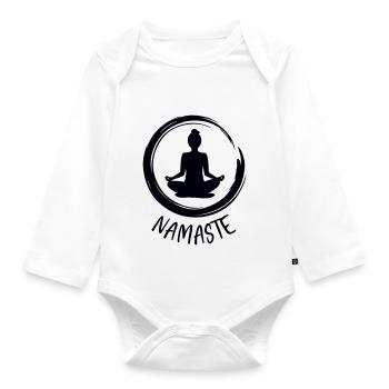 Yoga / Namaste - Body Bébé bio manches longues - blanc - Devant