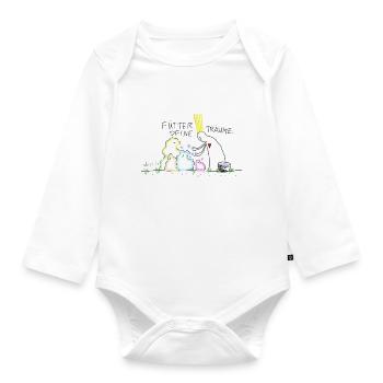 Fütter deine Träume - Baby Bio-Langarm-Body - Weiß - Vorne