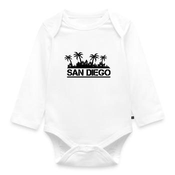 San Diego - Organic Longsleeve Baby Bodysuit - white - Front