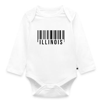 Illinois Barcode - Baby Bio-Langarm-Body - Weiß - Vorne