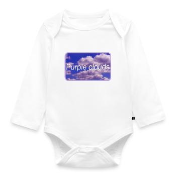 Purple clouds - Baby Bio-Langarm-Body - Weiß - Vorne