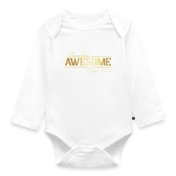 Jahrgang 1974 Awesome Geburtstag Sprüche - Baby Bio-Langarm-Body - Weiß - Vorne