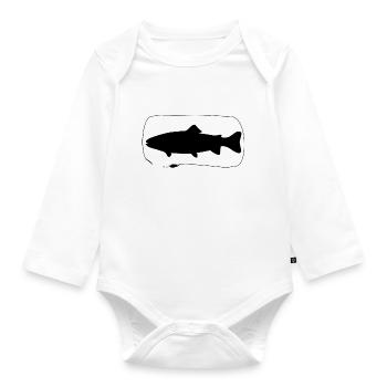 Trout with Spoon - Organic Longsleeve Baby Bodysuit - white - Front