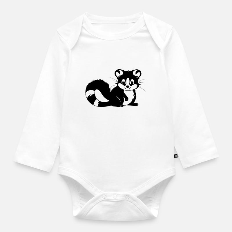 Mouffette - Body Bébé bio manches longues - blanc