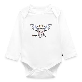 Zahnfee Karneval Fasching Fasnacht Kostüm - Baby Bio-Langarm-Body - Weiß - Vorne