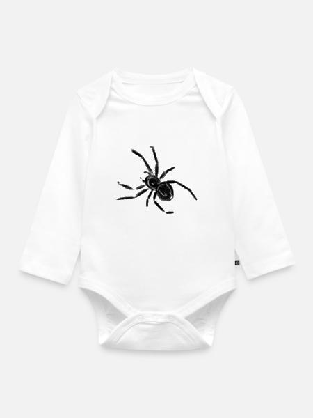 Spinne - Baby Bio-Langarm-Body - Weiß