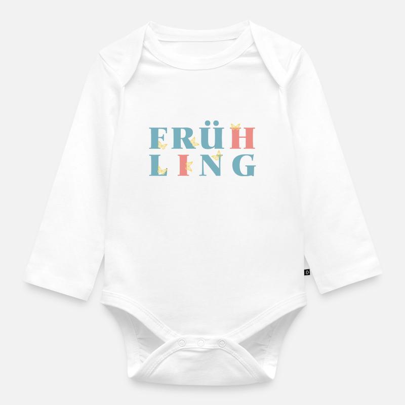 Hol Dir den Frühling nach Hause - Endlich Frühling - Baby Bio-Langarm-Body - Weiß