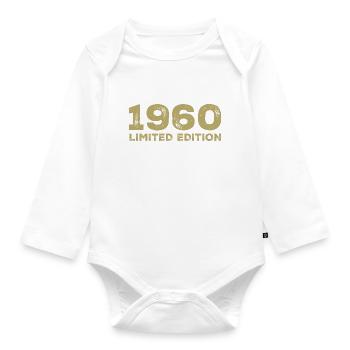 Cadeau D'anniversaire Nées En 1960 Vintage 1960 - Body Bébé bio manches longues - blanc - Devant