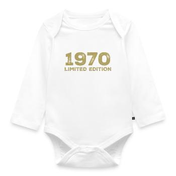 Cadeau D'anniversaire Nées En 1970 Vintage 1970 - Body Bébé bio manches longues - blanc - Devant