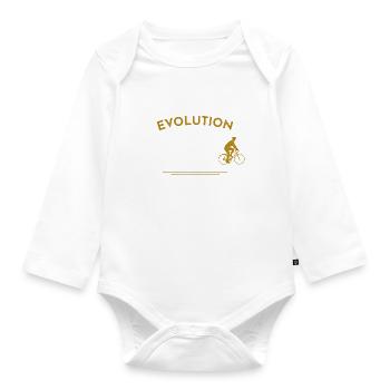 Evolution vélo cadeau cycliste - Body Bébé bio manches longues - blanc - Devant