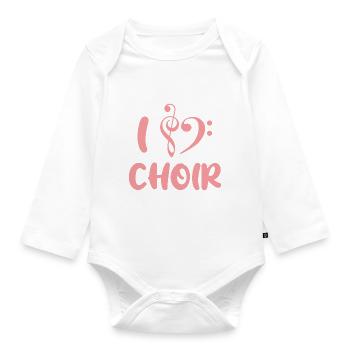 I Love Choir Musikprofessor - Baby Bio-Langarm-Body - Weiß - Vorne