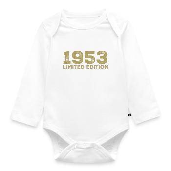 Geburtstagsgeschenk Jahrgang 1953 Jahrgang 1953 - Baby Bio-Langarm-Body - Weiß - Vorne