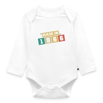 1966 Geburtstag 1966 Jahrgang 1966 Geburtstag - Baby Bio-Langarm-Body - Weiß - Vorne