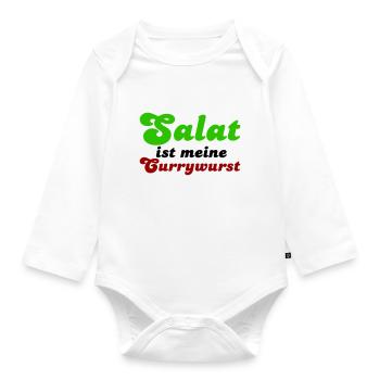Salat ist meine Currywurst - Organic Longsleeve Baby Bodysuit - white - Front