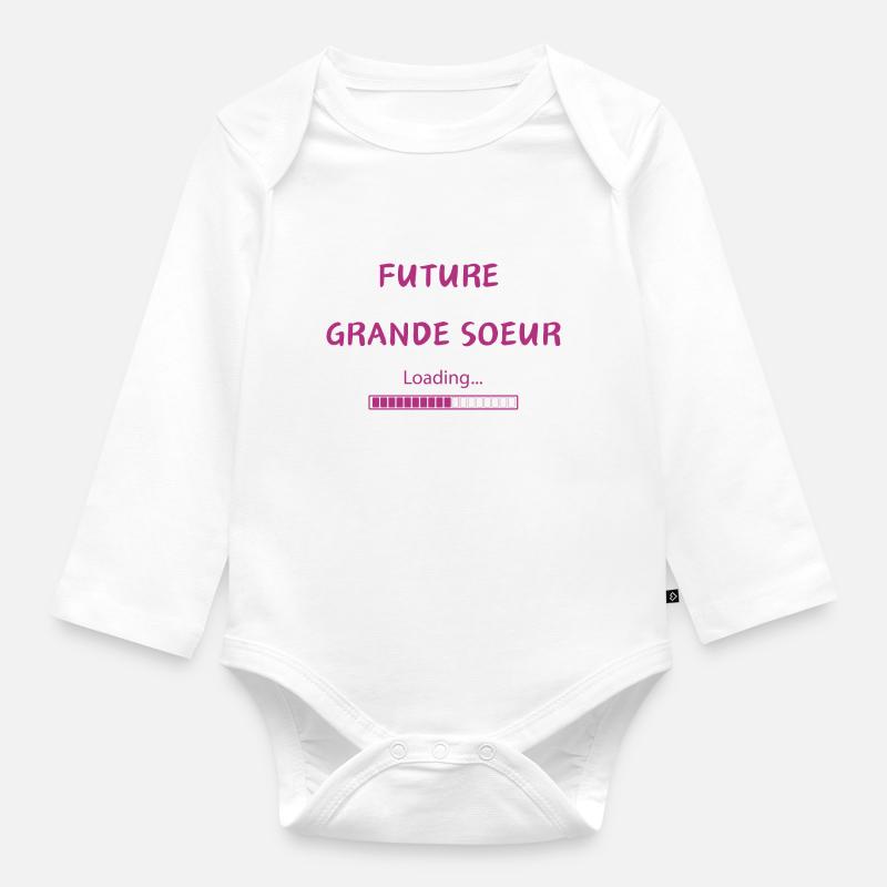 Future grande soeur - Body Bébé bio manches longues - blanc