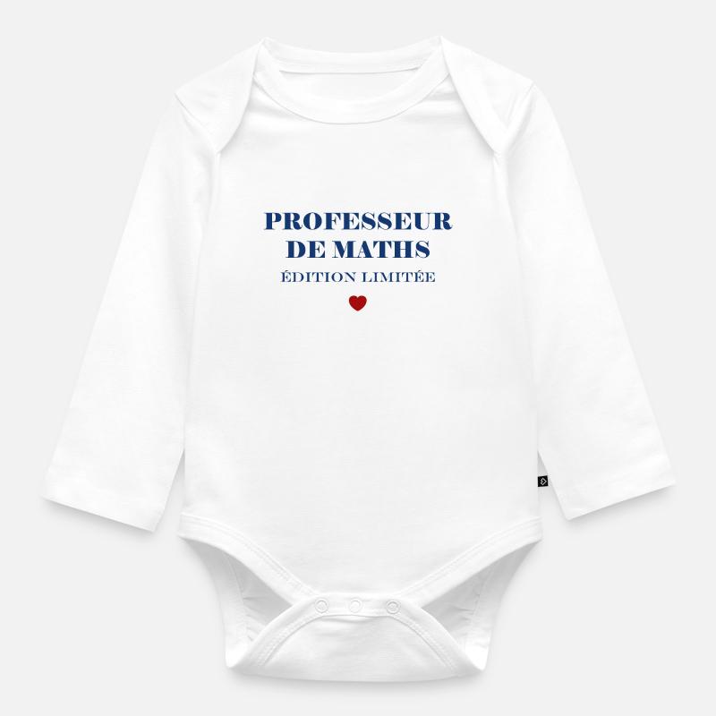 Professeur de maths - Body Bébé bio manches longues - blanc
