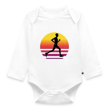 Race Cross Country Running Running Fitness - Organic Longsleeve Baby Bodysuit - white - Front